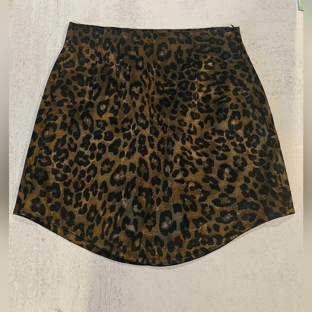 ZARA Leopard Print Mini Skirt, XS